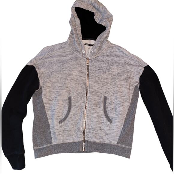 rag & bone Tops - RAG & BONE JEAN DISTRESSED HOODIE SIZE S